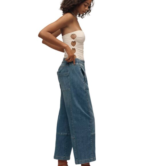 Anthropologie Pilcro Izzie Relaxed Pull-On Barrel High Waist Jeans Size Medium - Picture 3 of 12